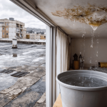 Filtracions d’aigua al terrat que provoquen goteres i humitats al sostre d’un habitatge